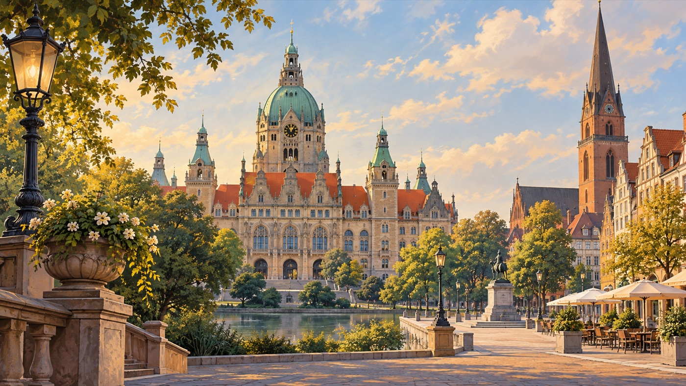 Ayuntamiento de Hannover y centro histórico
